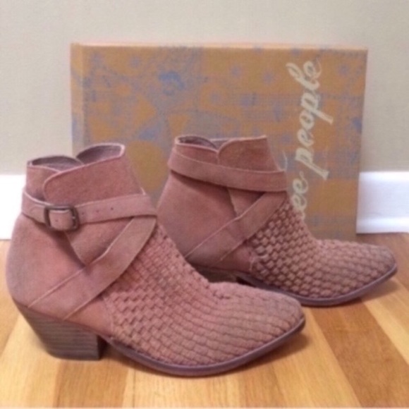 FREE PEOPLE Venture Woven Suede Ankle Booties - Picture 2 of 10